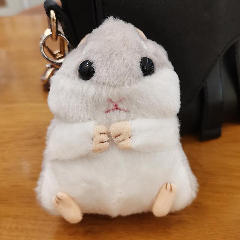 Cute Hamster Keychain Pendant Backpack Small Hanging Ornament School Bag Doll Hamster Chain Doll Plush Toy