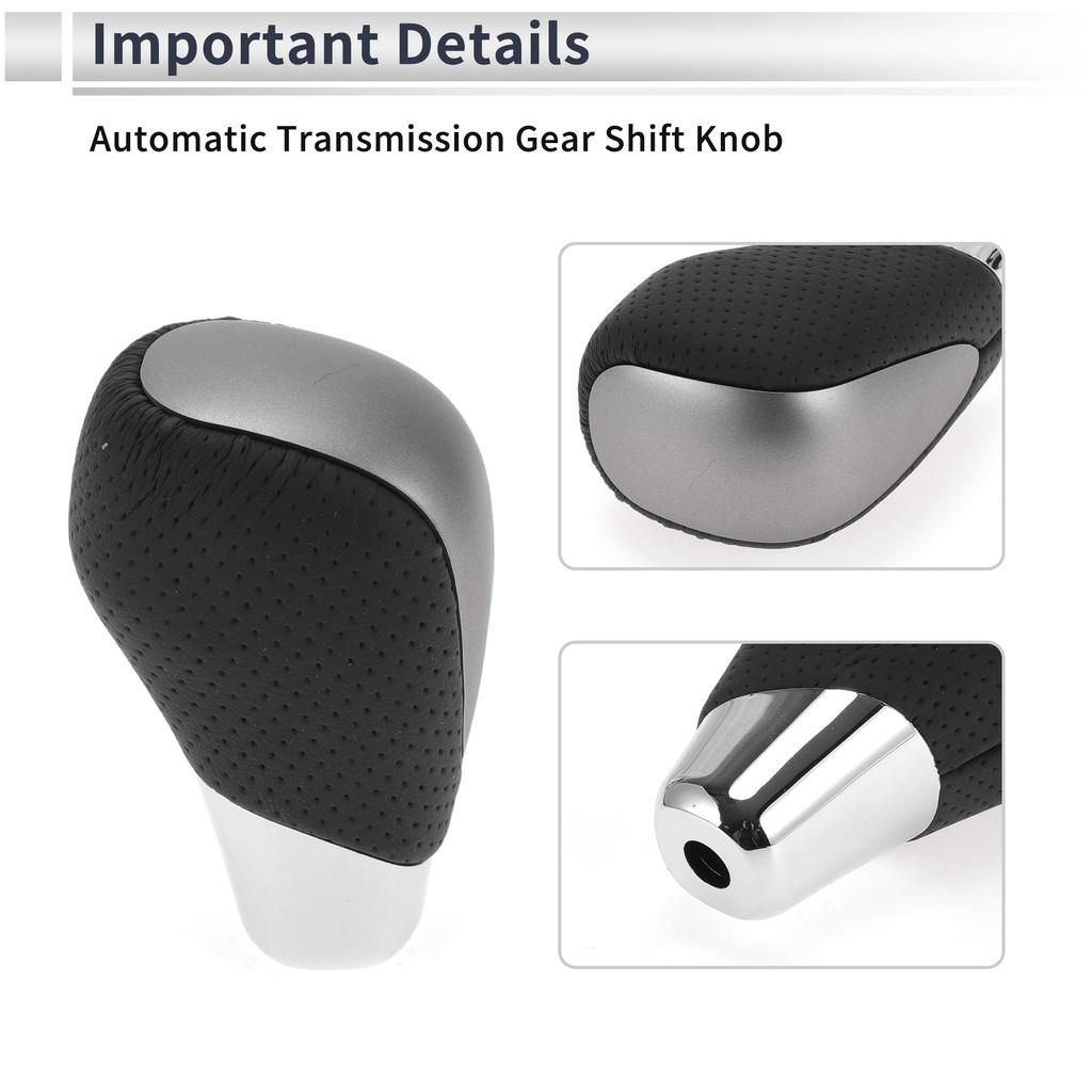 RATCHROLL Automatischer Schalthebelknauf für Toyota Alphard Serie 200 Kunststoff Kunstleder Automobilgetriebe Schalthebel Schwarz Silberton