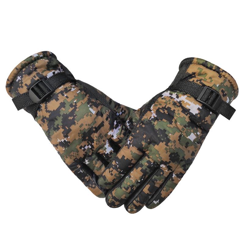 

Мужские и женские толстые кожаные перчатки на плюшевой подкладке: Ветрозащитные, Нескользящие для Велоспорта и Мотоспорта One Size