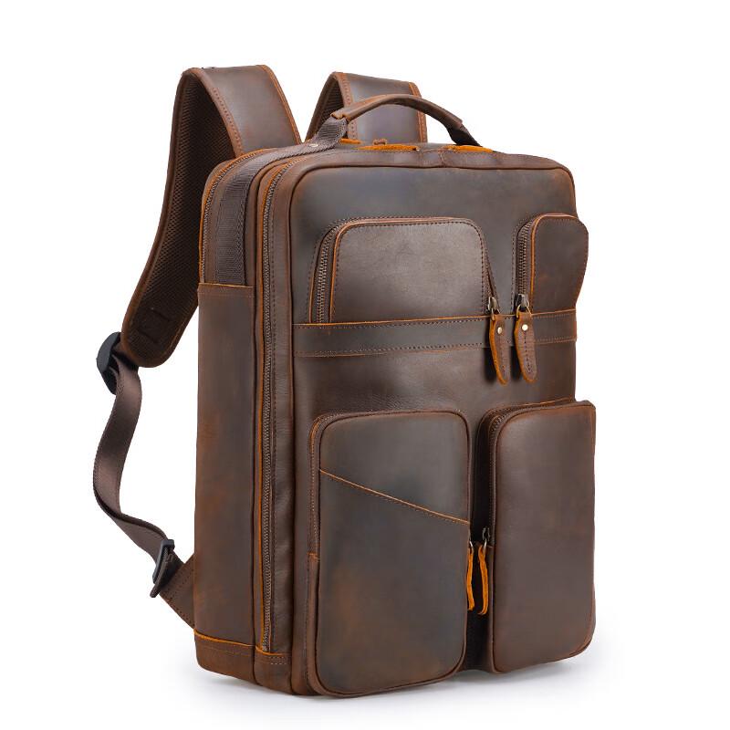 Zutong Men's Genuine Leather Business Laptop Backpack