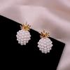 Simulated Pearl Women Dangle Earrings Korean Elegant Crystal Wedding Jewelry Party Gifts Boucles D'oreilles