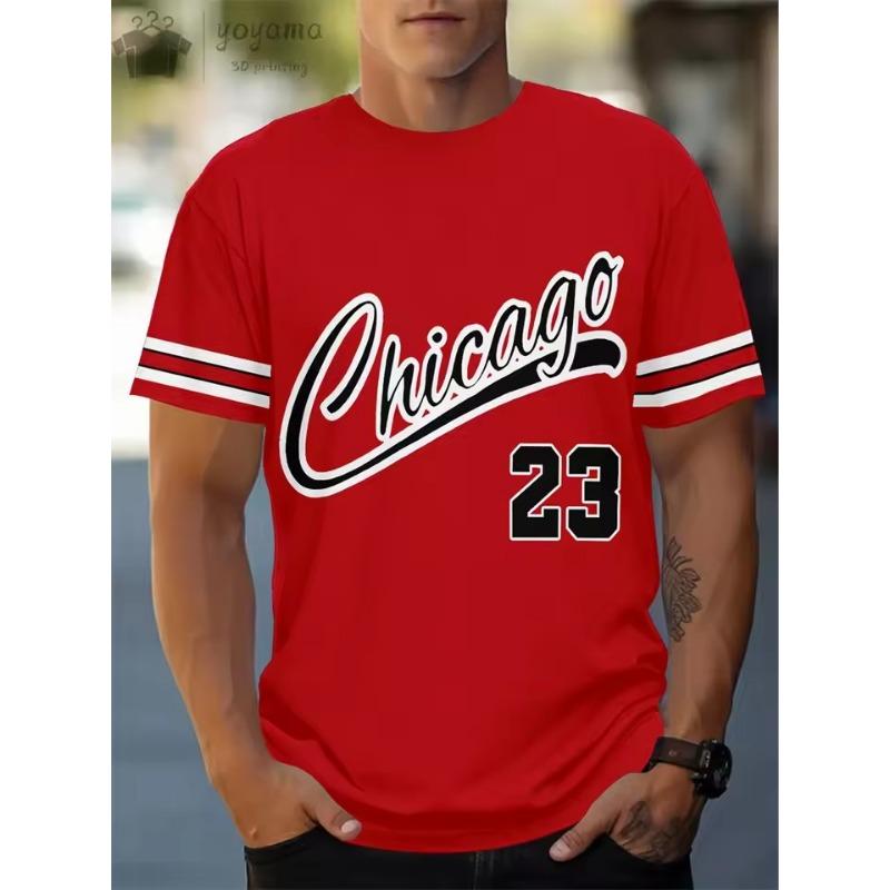 Sommar 3D-tryck Kläder Herr Grafiska T-shirts Herr Sommarkläder Oversized T-shirt Man Kortärmad T-shirt 23 Randig Design Jersey Toppar