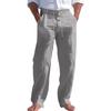 Spring Summer Men's Casual Pants Beach Style Home Trend Button Designer Men's Long Pants Comfortable Linen Long Pants