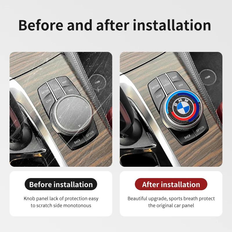 BMW Emblemi M Power per Auto Copri Pulsante Multimedia Manopola Trim Adesivi per BMW M G20 G30 F10 F40 F44 F34 F30 G01 G02 G05 G06 G07 F25