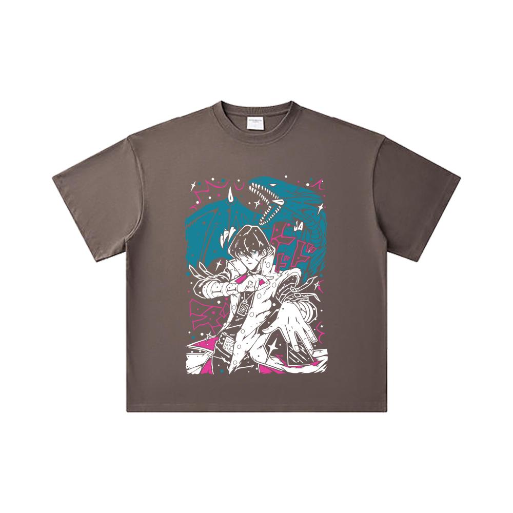 260 GSM Double Yarn 32 Count 100% Cotton Yu-Gi-Oh V7 Seto Kaiba Print Unisex Heavy Cotton T Shirt