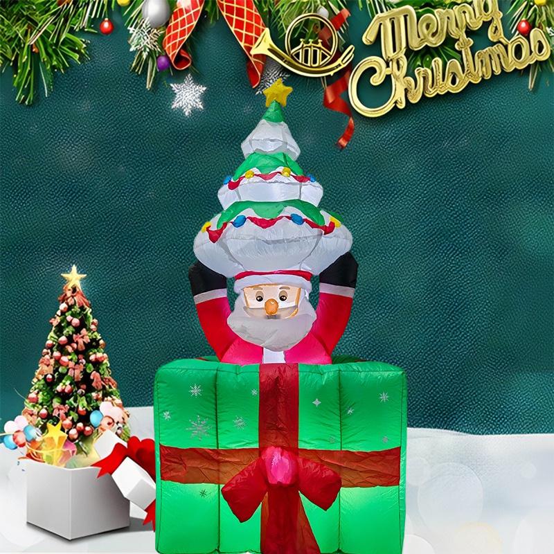 Inflatable Toy Box Santa Christmas Inflatable Model Luminous Inflatable Model Christmas Atmosphere Decoration Model