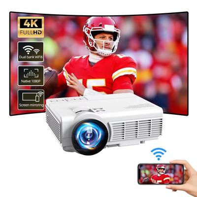 Kraftfull Q5 Projektor FHD 1080P Telefon WiFi Skärmspegling LED Video för Hemmaunderhållning Affärsmöte Utbildningsträning