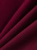 Autumn Solid Color Waffle Knit Lapel Pocket Button Long Sleeve Polo Shirt