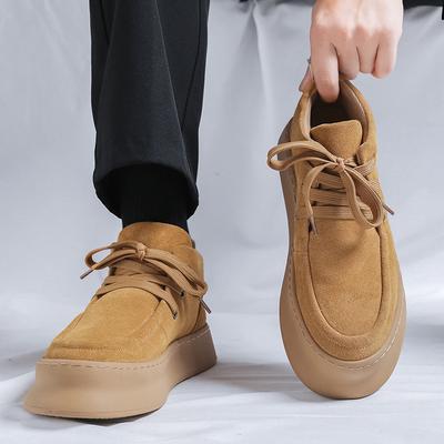 Autumn and Winter New Men's Fur Casual Shoes Simple Suede Tooling Boots Retro Trend Martin Boots 1207-R