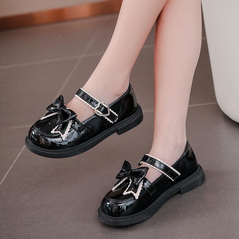 *Hot Selling Elegant Thick Bottom Children's Soft Flat Shoes Spring and Autumn Fashion Princess Comfortable Bow Casual Shoes