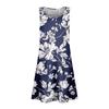 Summer Dresses For Women Beach Boho Sleeveless Printing Flowy Pocket Tshirt Tank Sundresses