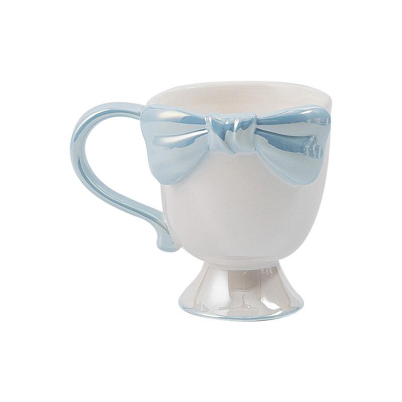Japanische Schleife Keramik Eisbecher Mädchenherz hoher Fuß Dessertbecher hochwertiges Design Nischengeschenktasse