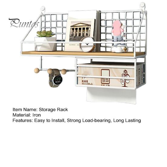 Wall-Mounted Floating Shelves Storage Rack Rustproof Strong Load-Bearing Easy To Install Bookshelf Metal Bracket