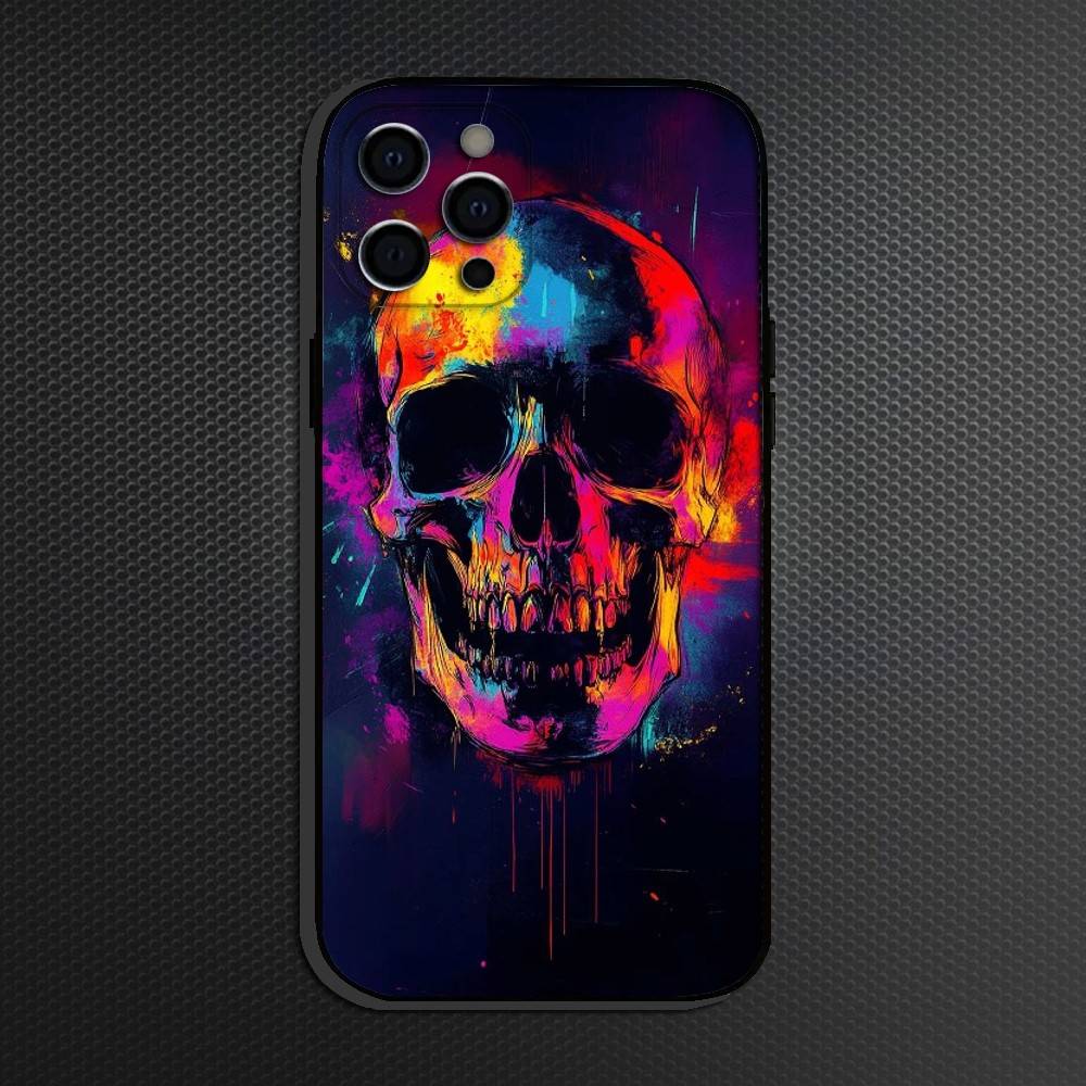 Skeleton  Phone Case For iPhone 16,15,14,13,12,11 Plus,Pro Max, Others Soft Black Cover