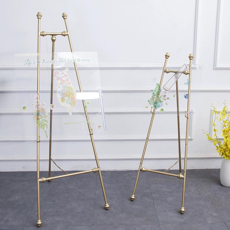 Luxury Nordic Wedding Welcome Photo Display Stand - Metal Easel Frame, Floor Standing.