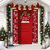 Red & Black Plaid Christmas Door Curtain: Festive European & American Hanging Decoration