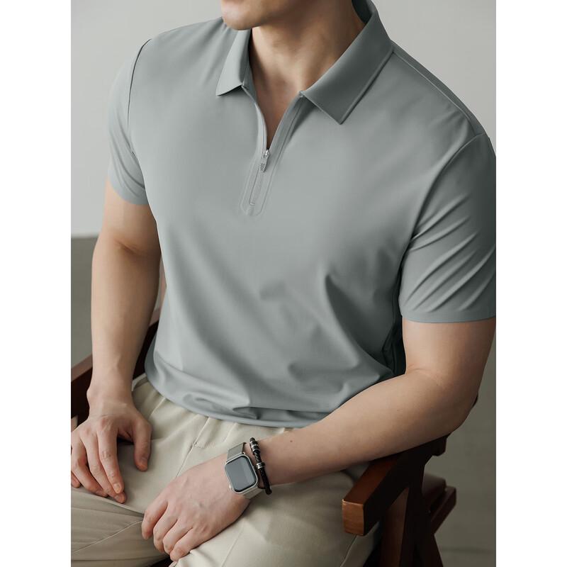 Hengyuanxiang Men's Summer Cooling Polo T-Shirt