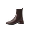 Chelsea Boots Autumn and Winter New Elastic Knitted Thin Boots Square Heel Elastic Boots