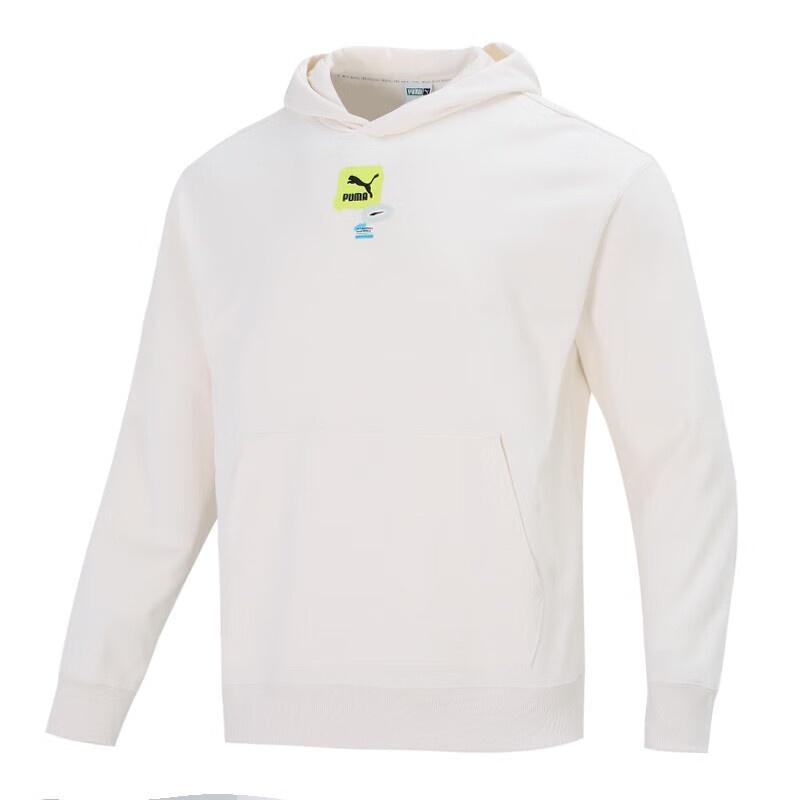 PUMA Oversize Trend Graphic Logo Hoodie White Men s 536061-65 S
