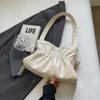 Plissierte Umhängetasche Damen PU Mode Handtasche geraffte solide Unterarmtaschen Hochwertige Tragetasche Luxus Achseltasche Chic Hobo Bag