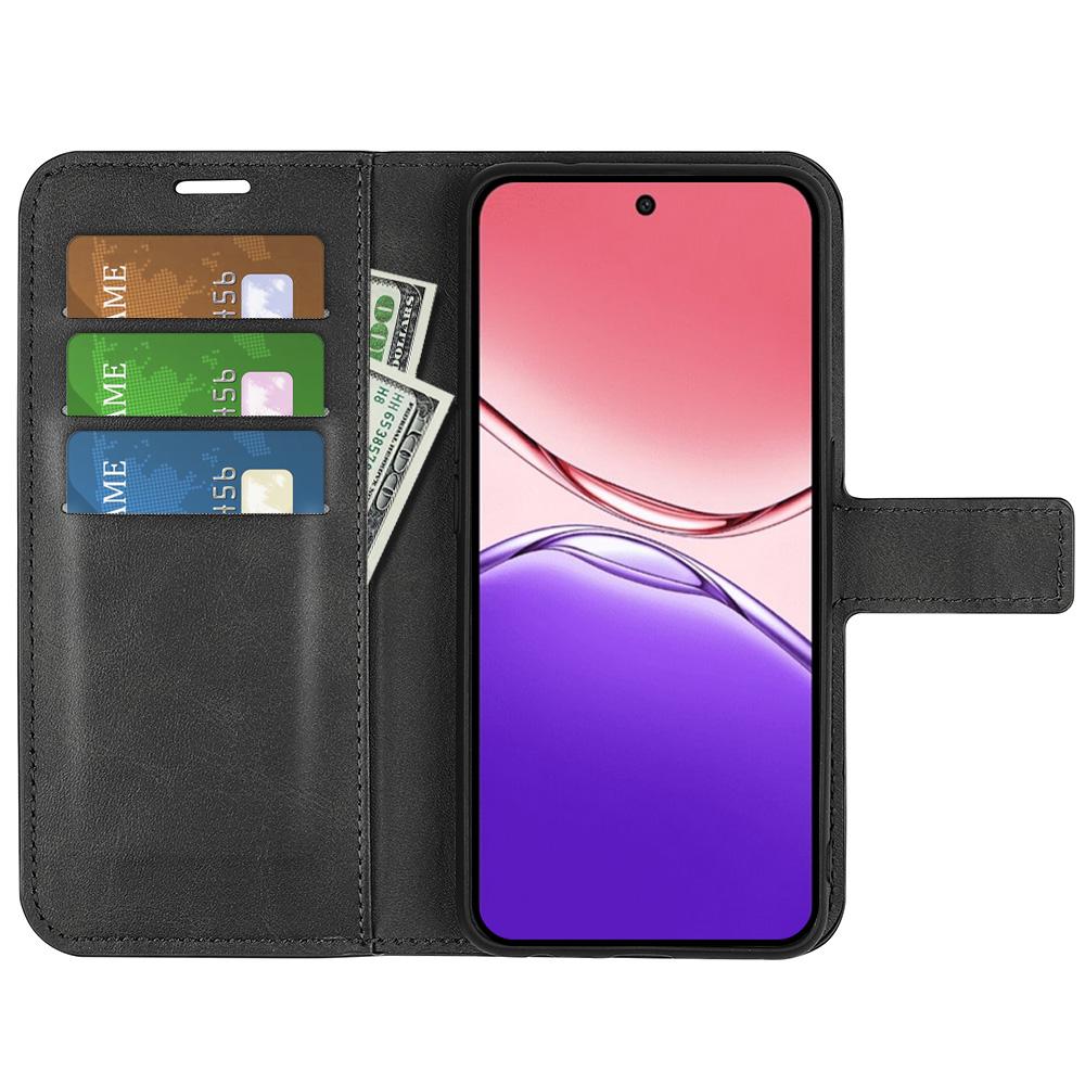 

For Oppo A5 Pro 5G Stand Case Anti-Scratch Calf Texture Leather Phone Cover Red