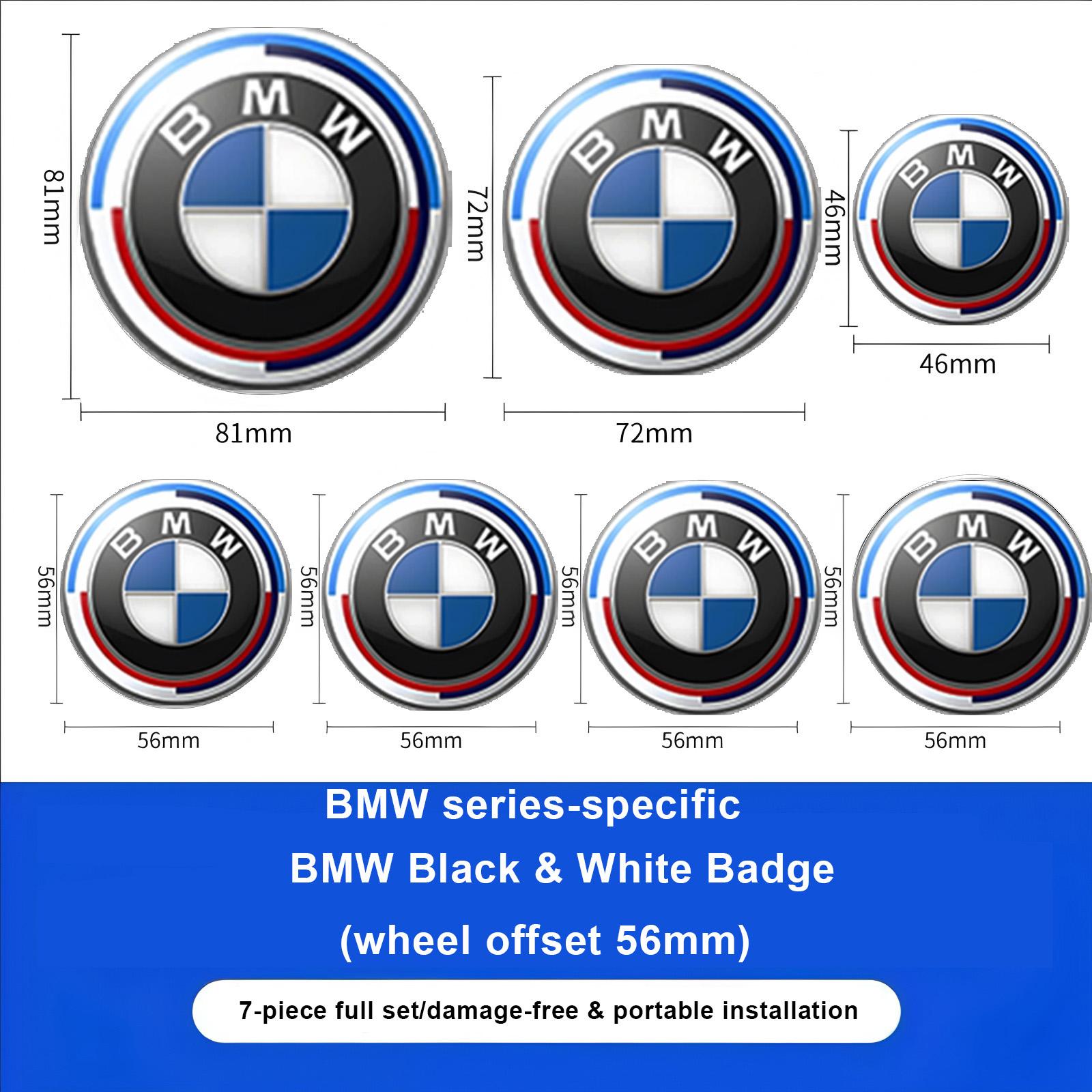 

BMW 7Pcs Badge Logo 3D Wheel Center Cap Set Fit E36 E46 E53 E90 E60 E93 E87 G01 G20 X3 X5 X6 X7 F30 F20 Auto Accessories