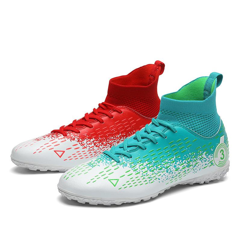 Training spike shoes men's and women's football shoes student sports shoes men's new high-top football shoes broken nails