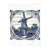 Niederländisch Blau Delft Vintage Windmühle Decke Weich Warm Flanell Überwurf Decke Tagesdecke für Bett Wohnzimmer Picknick Reisen Zuhause Couch