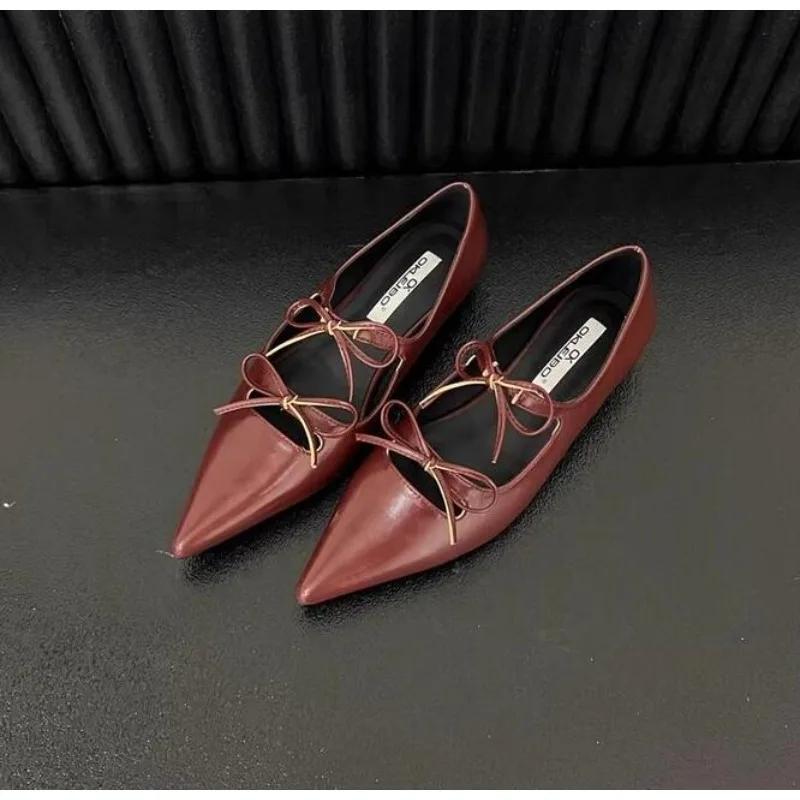 

Женские туфли-лодочки с ремешком и пряжкой винного цвета, женская обувь на среднем каблуке, модные туфли с неглубоким вырезом и острым носком, женские туфли на низком каблуке 40 вино красного