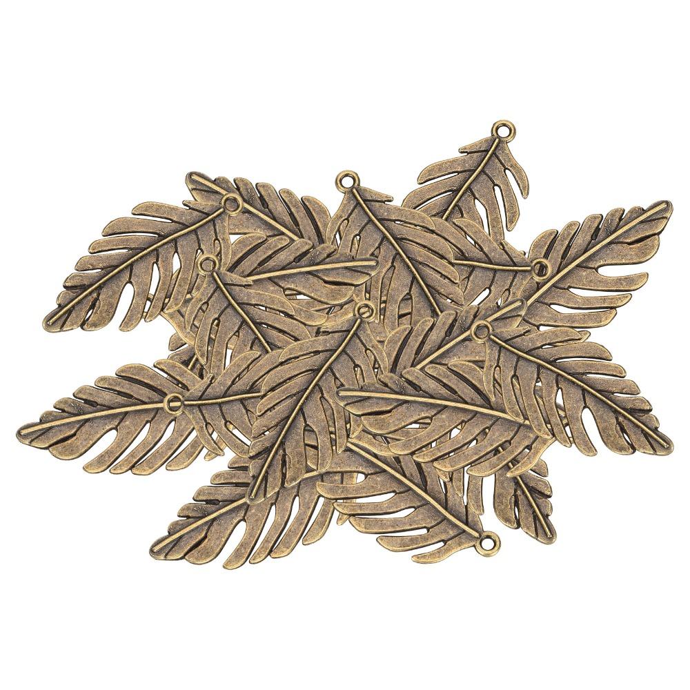 20pcs Bronze Bronze Leaf Jewelry Accessories Antique 21*46MM Leaf Charms Alloy Hollow Leaf Metal DIY Handicraft