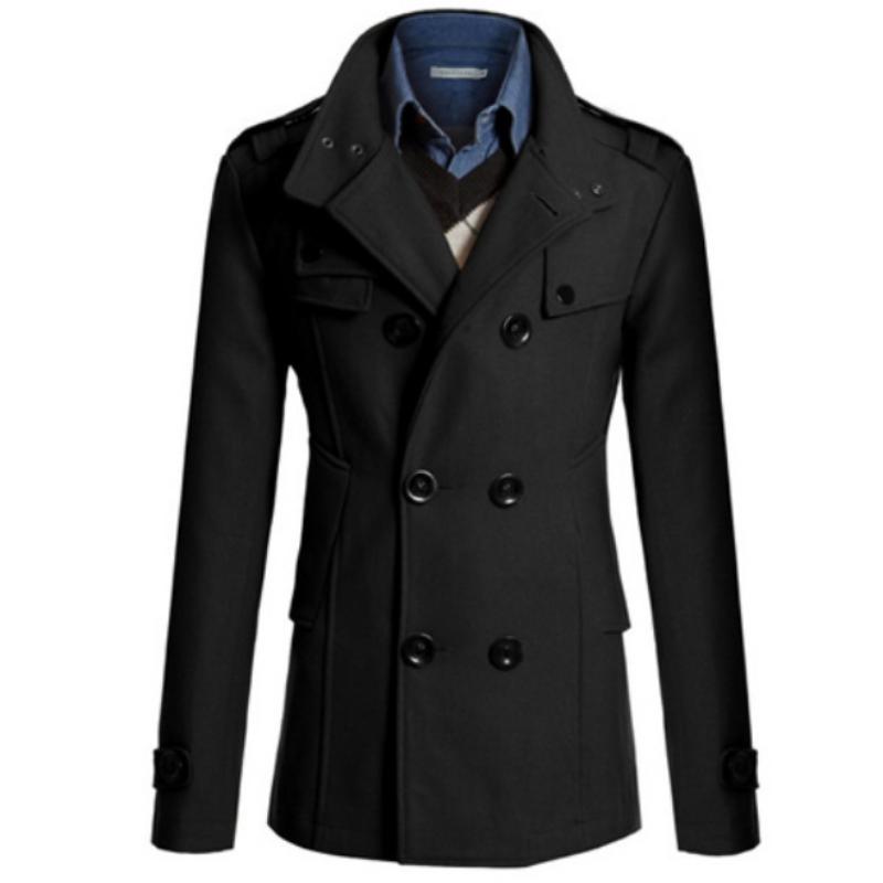Men's Winter Commuter Coat Slim Mid-length Windbreaker Jacket