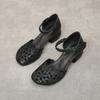 Fashion GKTINOO 2025 Summer Women's Genuine Leather Shoes Woman Retro Hollow Out Sandals Female Hook & Loop Heels Ladies Platform Sandal