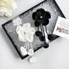 Black And White Cloth Sticker Beaded Tassel Three-Dimensional Flower Clothing Dress Top Hair Accessories Bag Accessories Decorative Flower Accessories