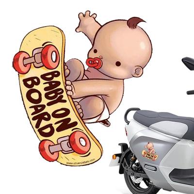 Peel And Stick Car Decals PVC Baby Scooter Design Automotive Glass Decals Scratch-Proof Adhesive Stickers For Sedan Motorcycles
