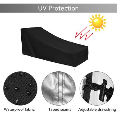 Waterproof Patio Lounge Chair Cover Oxford Fabric Deck Chair Cover UV Resistant Chaise Lounge Cover Anti Dust Garden