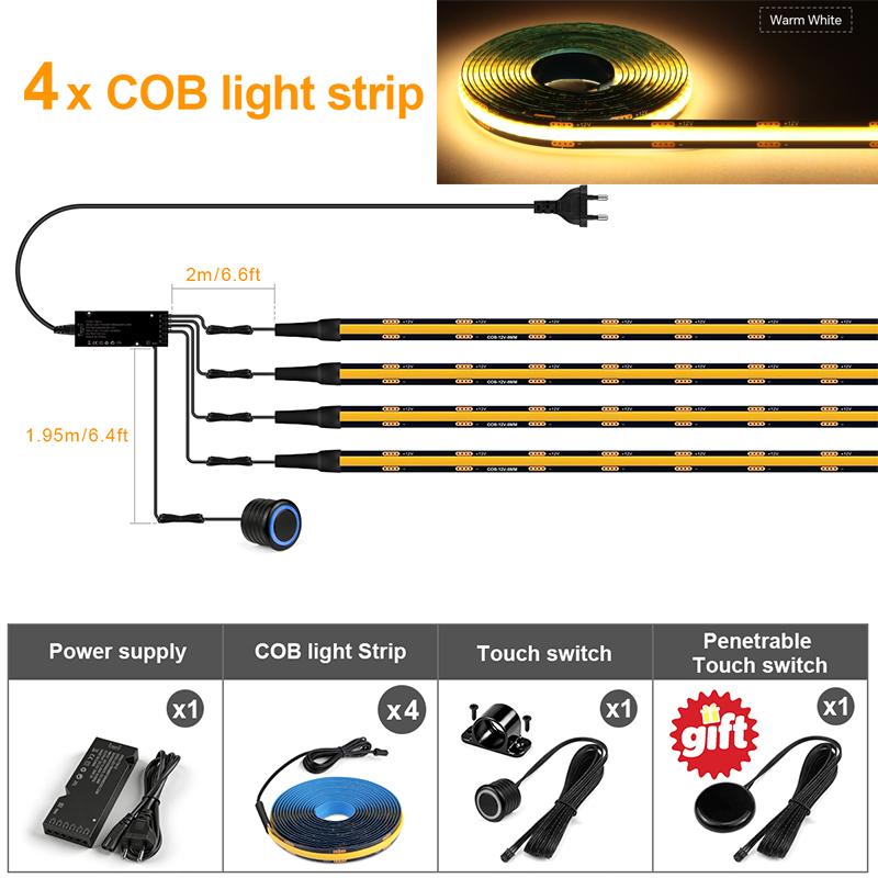 Regulējama divu pieskārienu sensora COB LED