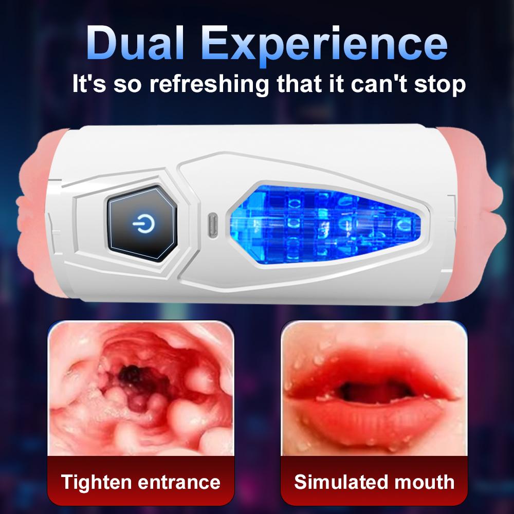 Double Side Pocket Automatic Male Masturbator Cup 10 Vibrating Modes Silicone Sex Toys for Men Penis Stimulation