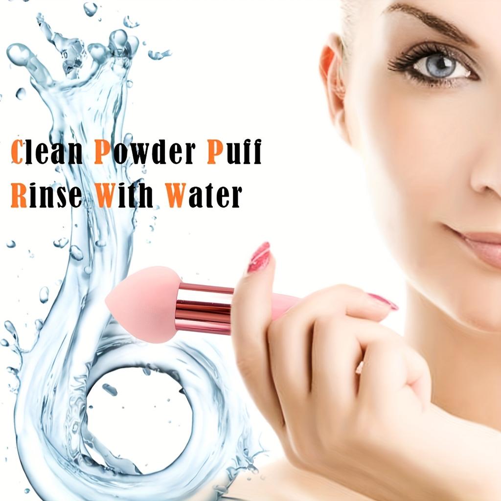 3pcs Makeup Sponge Set Soft Beauty Blenders with Ergonomic Handles for Application of Foundation, Blush, and Powder Products, Makeup Brushes