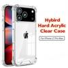 Hybrid Hard Acrylic Clear Case For iPhone 17 Air 17 Pro Max 16 E 15 14 Plus 13 12 11 Airbag Shockproof Transparent PC Back Cover