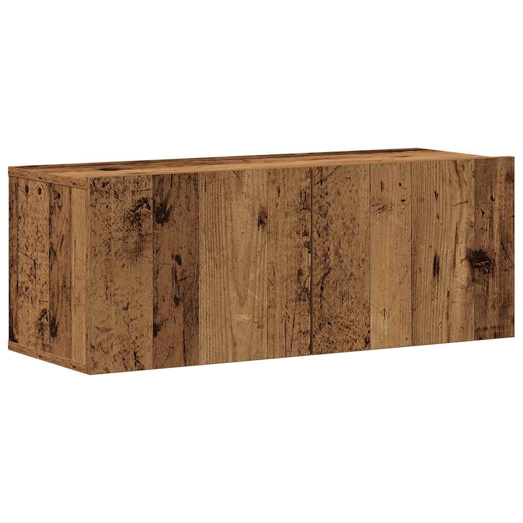 8 Piece Wall Mounted TV Cabinet Set Rustic Wood Look Engineered Wood