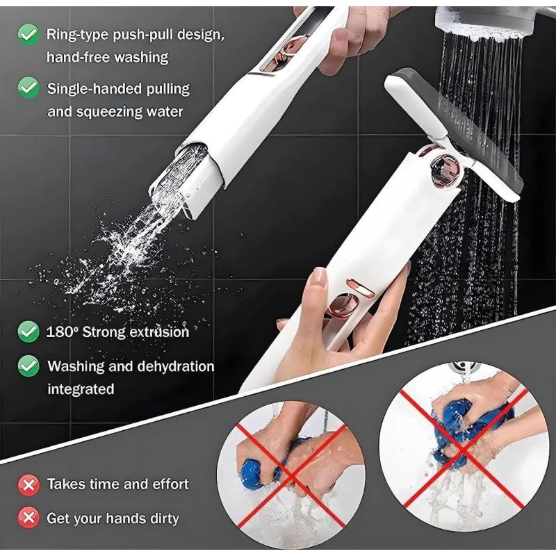Tragbarer selbstquetschender Mini-Reinigungsmopp, nass und trocken, Wunder-Mopp-Reinigungssystem, geeignet für Badezimmer, Küche, Schreibtisch, Glas, Wohnzimmer, Auto