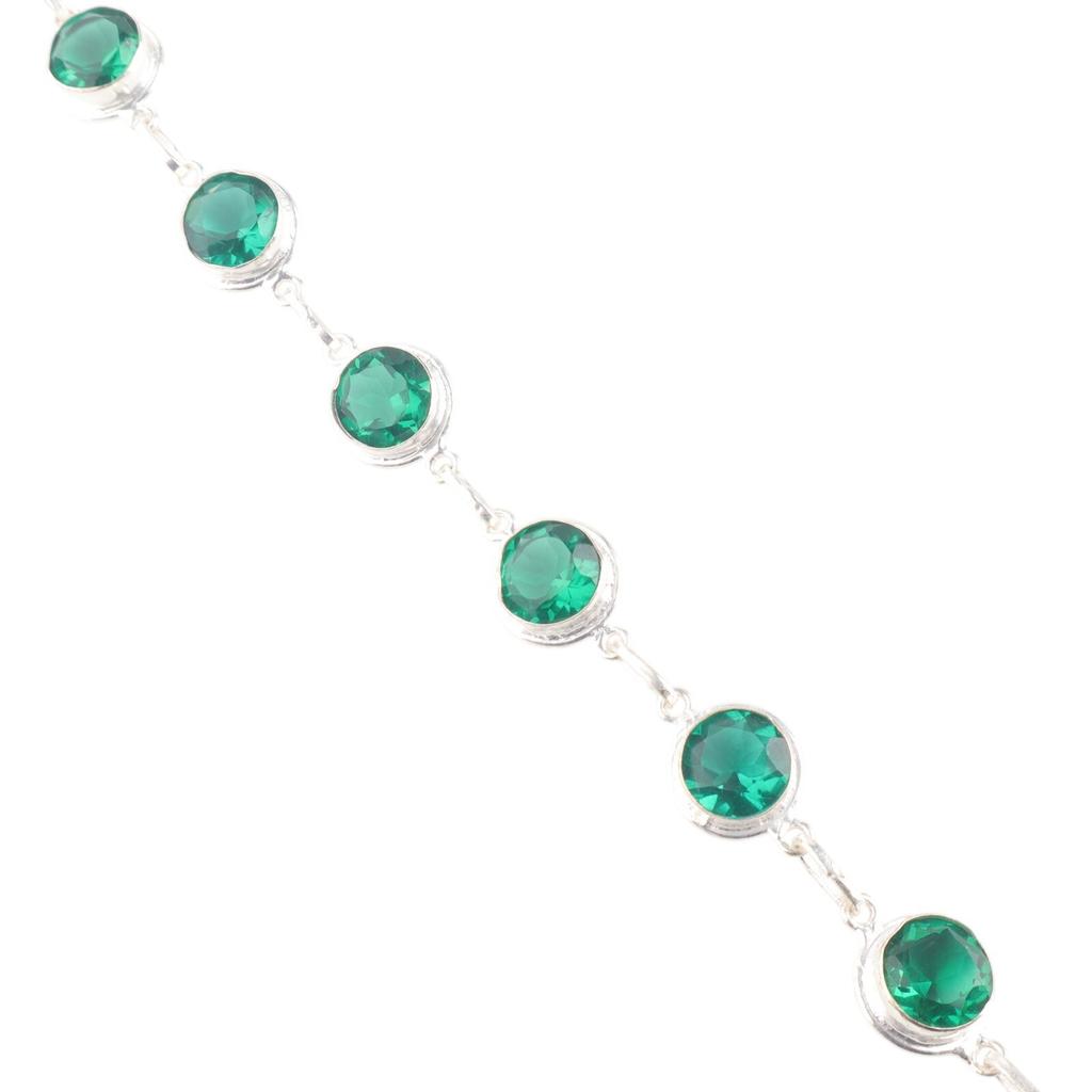 Chrome Diopside Gemstone 925 Sterling Silver Jewelry Handcrafted Bracelet 7-9" RB-13-3