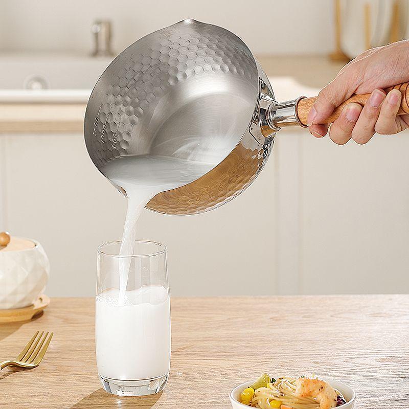 Panela Rasa de Neve Aço Inoxidável Doméstico Panela de Leite Panela para Alimentos Panela para Sopa Panela para Macarrão Instantâneo
