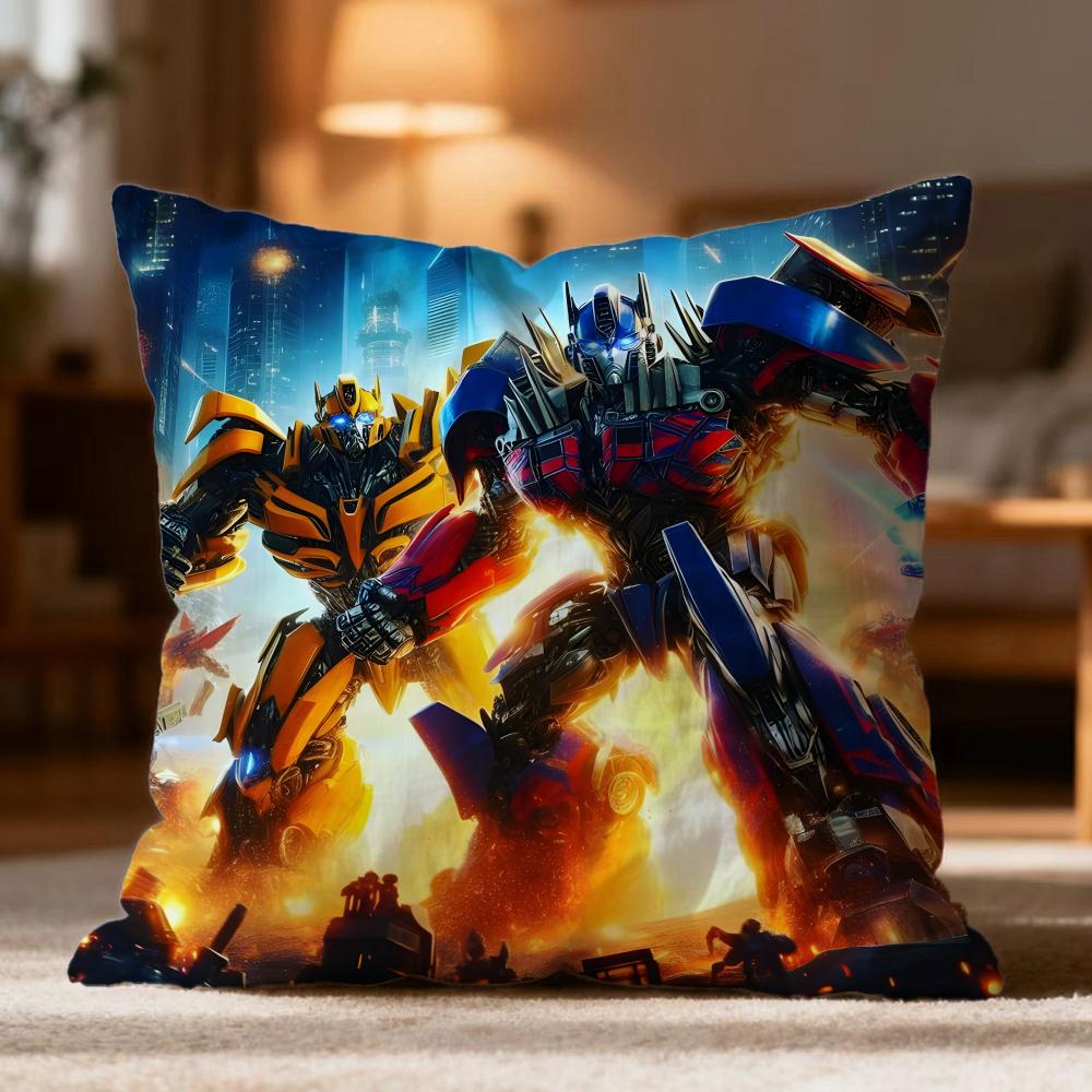 Popular TTransformerses Cushion Cover Soft Washable Pillow Case Multi-Scene for Couch Bed Travel Office Use