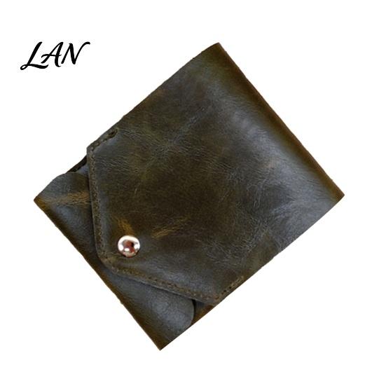 Jeans Pocket Wallet Slim Faux Leather Wallet, Retro Snap Button Bifold Durable Men Portable Card Holder for Women