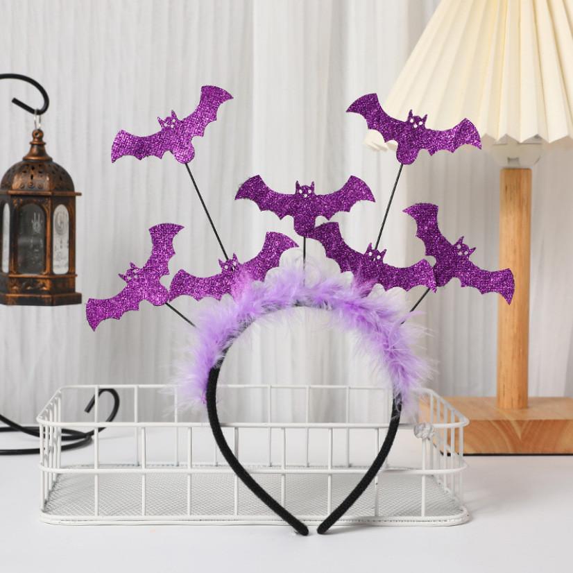 Bat Headband Halloween Festival Headwear With Gold Dust Details For Costumes And Events