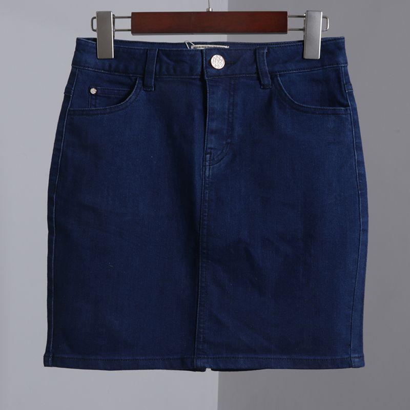 

Стильная нишевая летняя джинсовая юбка темно-синего цвета Dark Blue XL