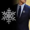 Christmas Snowflake Rhinestone Brooch Crystal Lapel Pin For Women Dress Coat Sweater Xmas Holiday Party Jewelry Fashion Gift