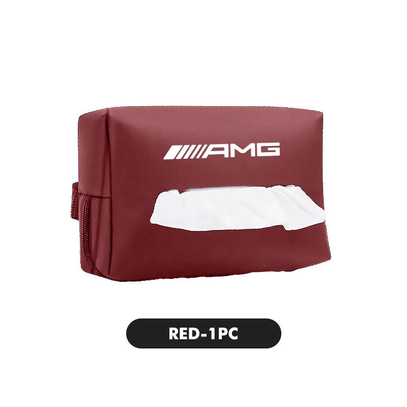 CSF1   Car Tissue Box Holder Back Seat Tissue Case With Fix Strap For Mercedes Benz AMG W202 W212 W213 W220 W221 W222 C180 C200 C260