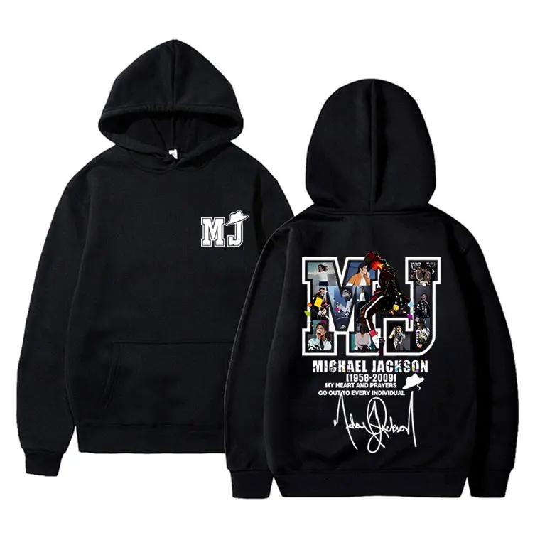 Felpa con cappuccio grafica Michajackson Re del Pop Uomo Donna Vintage Gotico Rock Felpa Uomo Hip Hop Punk Felpe con cappuccio oversize